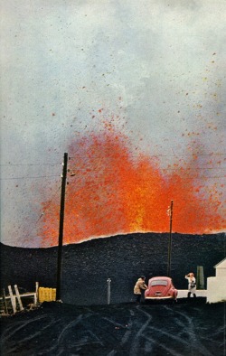Eldfell erupting, Heimaey, Iceland, 1973 photo by Emory Kristof for National Geographicmore @ citynoise