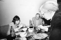 twinkjaredarchived:“One evening in NYC in 1980, Mick Jagger, rock legend, William Seward  Burroughs, literary luminary and Andy Warhol, art prodigy, had dinner in  the ‘Bunker,’ Burroughs’ residence on the Bowery. The atmosphere was  palpable.