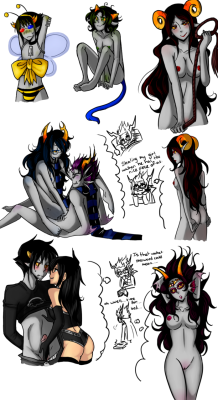 pride-kun:  COLORED THEM ALL except chibi Eridan, cause he’s forevver black and wwhite 