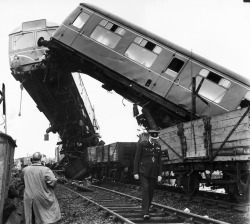 Singleton Bank rail crash; Weeton, England Manchester Daily Express/SSPL archives, 16 July 1961