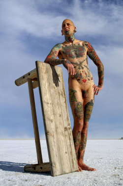 red-meat:  Ari On The Salt Flats 2 by 3feathers