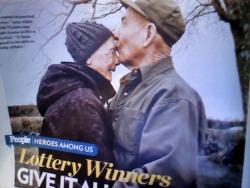  This article is from People Magazine. This couple right here is Allen &amp; Violet Large.Allen is 75 &amp; Violet is 78. They met in 1964. Ever since 1983, they have purchased two lottery tickets every week. Last year, Violet called the lottery hotline
