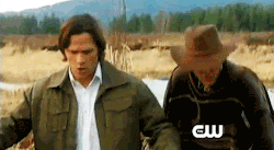 andtheycallmeprideful:  wingsexual:  PONCHO THOUGH.  those are some epic dance moves you got there, Sammy  &hellip;Wait, why is Sam normally dressed, but Dean all Westernized? Did Cas dress him up in Kinky Western wear mid-trip for shits and giggles?