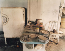 Kitchen in a house near Regent, western North Dakota photo by Steve Fitch, 2001
