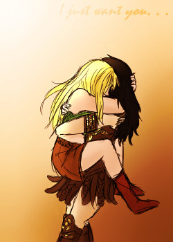 A Xena and Gabrielle pictured inspired from the scene in Glee&rsquo;s &ldquo;Sexy&rdquo; episode with Santana and Brittney. :&lsquo;C  Brittana better happen. yo.