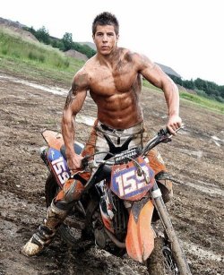 Hot topless biker…
