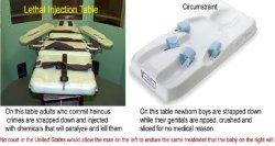 videozoology:  vanalegur:  aleafails:  restoringtally:  Lethal injection table versus Circumstraint No court in the United States would allow a man person on the lethal injection table endure the same treatment as the baby on the Circumstraint would.