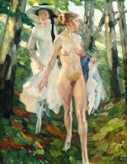 paperimages:  Leo Putz,  Two Girls in the Woods 