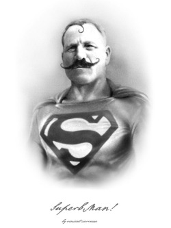 herochan:  SuperbMan - by Vincent CarrozzaArtist’s Note: My Great Grandfather had a secret identity that no-one in my family knew about until recently. At first glance he might seem familiar to you, but way back then people used the word ‘Superb!’,
