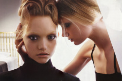 Gemma Ward and Lily Donaldson by Mario Sorrenti for Vogue Italia October 2005