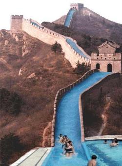 if only the great wall was a water slide. &lt;3