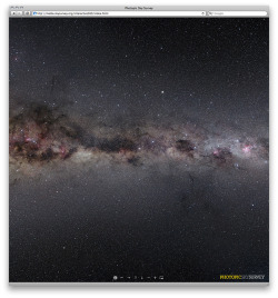jstn:  Skysurvey.org is the largest ever true color all-sky photograph.  5 kilopixel panorama of 37,440 exposures from 2 hemispheres.  This is what you’d see if the Earth suddenly became transparent and the sky were 3000 times brighter.  I love how