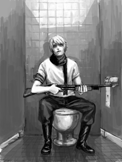 punpunichu:  kie-chu:  brofancy:  livesonthemoon:  cucumbersweds:  Rule 2: Beware of bathrooms  Because that’s where Russia waits  omg this picture is so fucking hott.  sdfhgdskf another reason why I never use public bathrooms. Russia…   wat 
