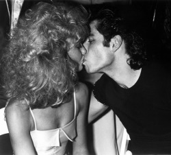 godlovesfeas:   I got John Travolta to kiss Olivia Newton John at the Grease party back in 1978. Much better then having them just mug for my camera. Travolta lived in my building, but I never saw him.    Imagine if he was 17 and went your high school……….