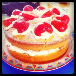 My Strawberry Cake (not as good as my mum&rsquo;s, but still very tasty!) (Taken with instagram)