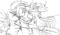 I did this doodle in PCHAT of Novra and Sora he&rsquo;s being protective and taking a hit for his mage friend! I really like this idea, so i&rsquo;ll try to do a full scale pic later!