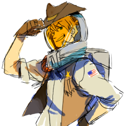 spacedrunk:  can I vote? can I can I can I I vote Cowboy Astronaut   btw love the slight stubble ~