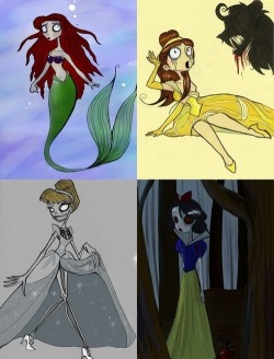  Disney princesses according to Tim Burton