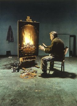 worldpaintings:  Teun Hocks (b. 1947) For over a quarter of a century, the Dutch photographer and painter Teun Hocks has been performing as the “everyman” in his photographs, inventing scenes that are confrontations with failure, puzzlement and wonder.