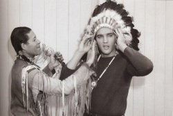 regazzadilupo:  fleurdelalune:damesyllabust:selchieproductions:haudposterus:     Elvis, you dirty, racist, oppressive whore.  I bet this is you taking a stab at all the beef you got after posting hipster appropriators wearing feather bonnets. Well. Even