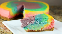 lithefider:  basherturtle:  http://www.tablespoon.com/recipes/rainbow-cheesecake-recipe/1/ Want dat rainbow cheesecake so badly. Have never made cheesecake in my life. Fuck. Oh well.  WANT LIKE FLAMING BURNING  There is no name for the sound I just made