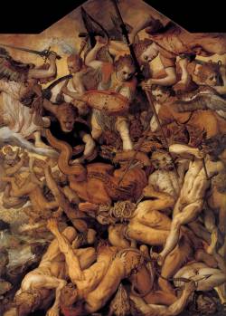 23rd-block:  The Fall of the Rebellious Angels; oil on panel; by Frans Floris  