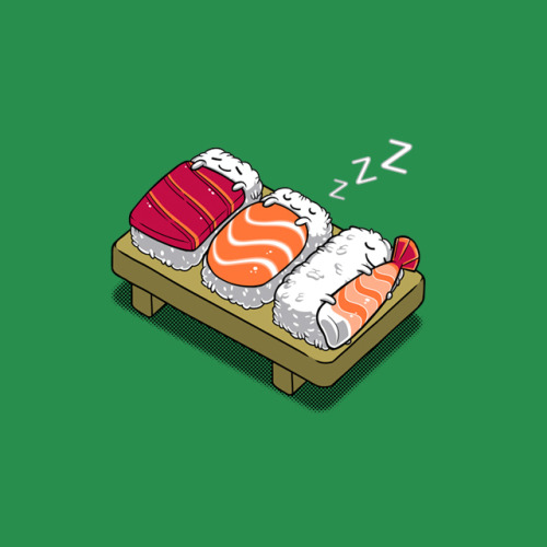 threadless:  Sushi Who knew it was so adorable? Super cute design submission from Benjamin Ang. - AL