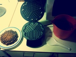 Making chocolate waffles at midnight is tha