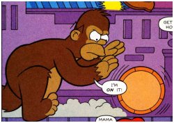 Homer as Donkey Kong? Sure, why the hell not.