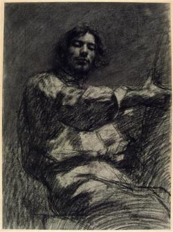 eraseourhead:  Gustave Courbet - Jeune homme assis, étude, Autoportrait, dit au chevalet, vers1847 