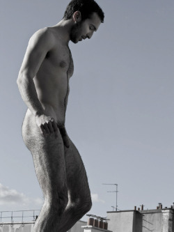 handsomedrifter:  rooftop. sky-worshiping otter.  Otter? He&rsquo;s almost a faun ;-)