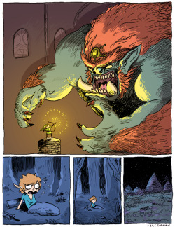 justinrampage:  Lucky for Link, this boss fight with Ganon turned out to only be a mere dream. Even Link’s dreams are an amazing adventure thanks to Zac Gorman! The Dream by Zac Gorman (Tumblr) (Twitter) Via: idrawnintendo 