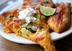 Prettygirlfood:  Nacho Pizza 1 Prepared Pizza Crust 4 Cups Sharp Cheddar Cheese,
