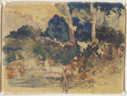 Artgalleryofontario:   Tahitian Landscape (Recto), C. 1894 Paul Gauguin (French)