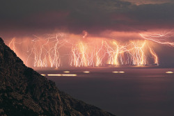 thewordsalloverme-deactivated20:  This is an image sequence containing 70 lightning shots, taken at Ikaria island during a severe thunderstorm. 
