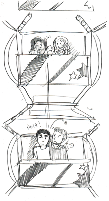 callmekitto:  iminwinnipegthatsincanada asked: Request: Britana and Klaine on a double date (either at breadstix or like rollerblading or bowling or something… or at a fair) my mind took this and went “SANTANA HARRASSES PEOPLE ON FERRIS WHEELS. GO.”