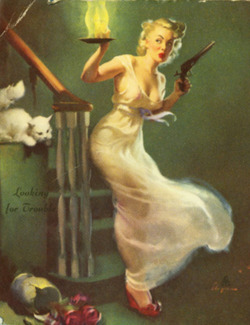 “Looking for Trouble” by Gil Elvgren 1953