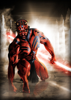 tiefighters:   Darth Maul, The Trials - by Scott Harben Artist’s Note: I wanted to depict Darth Maul as he went through his trials to become a Sith Lord… via: herochan  Looks like somebody is using THE CLEAR!!!!