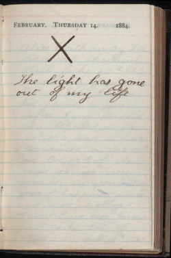 bl-ossomed:  yikes:   Teddy Roosevelt’s diary entry from the day his wife died. He never spoke of her death again.  i reblog this every time its on my dash  this is so sad