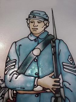 Stained Glass of a Union Soldier of the American Civil War at