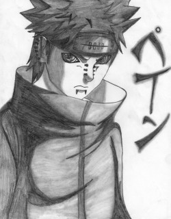 jrockandreadingequalslife:  My drawing of Pain from Naruto….i