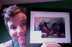 I dared my Tumblr followers to post 25 of my pics and in return I would send them a print. &lt;3 Thanks for the love!  *Pic is backwards. LOL! Damn iSight. :^P  mylifeissogay:  My photo from Alexander Guerra came in the mail today! I had a frame ready