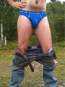 gayundies:  Here’s me enjoying the sun in my blue Alick Alexander undies. It’s a shame nobody caught me exposed!  If I had caught you exposed&hellip;.well, let&rsquo;s just say you would have gone home sticky, satisfied, and commando.