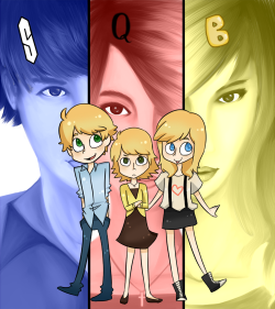 littleolrabbit:  This was just supposed to be practice. What the hell happened? The Incredibly Gay Blonde Triplets.  I just wanted to color blonde hair, kay? 