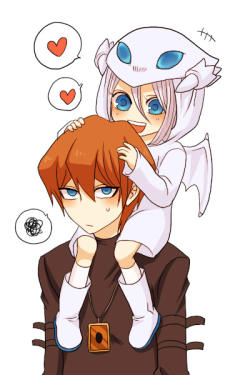 nerdgasmz:  dancingphantom:  leapinglionff:  dancingphantom:  If I had a child, I would dress it up as a little blue eyes and I would cosplay as Kaiba. XDXD  …Oh my god. Seto held up the child sized boots and knocked on the door. A small, “I’m not
