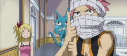 Natsu dando uma de ninja. Acho que seria a coisa menos provável de acontecer :P