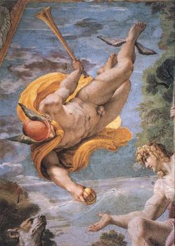 necspenecmetu:  Annibale Carracci, Farnese Gallery Ceiling: Mercury and Paris, begun 1597 