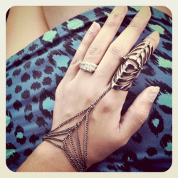 My hand chain. Combined two rings! Both from H&amp;M !