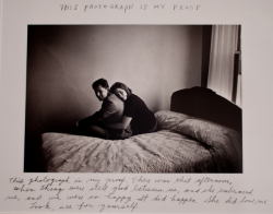 bitsndpieces: “This photograph is my proof. There was that afternoon, when things were still good between us, and she embraced me, and we were so happy. It did happen. She did love me. Look for yourself.”  This is my proof, Duane Michals, 1974 