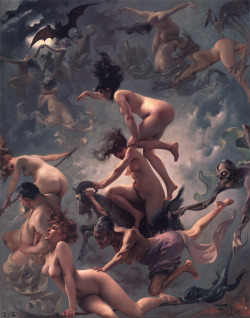 daniela-larez:  Departure of the Witches, 1878 by Luis Ricardo Falero. 